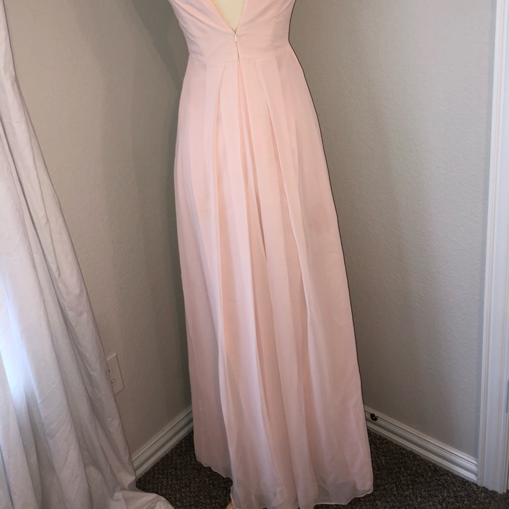 Bill Levkoff Petal Pink Strapless Chiffon Dress - Picture 3 of 8